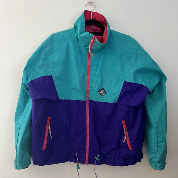 VTG 90s Woolrich Sigmet Gear Color Block Full Zip Nylon Jacket Womens Sz‎ Large - Picture 1 of 15